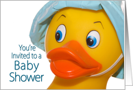 Baby Shower Invitation, Yellow Rubber Duck card