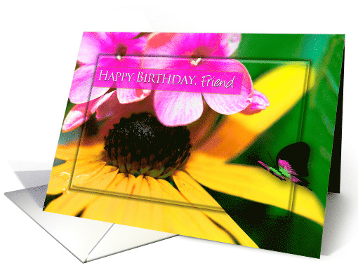Birthday, Friend, Daisy and Butterfly in Bright Pink and... (923100)