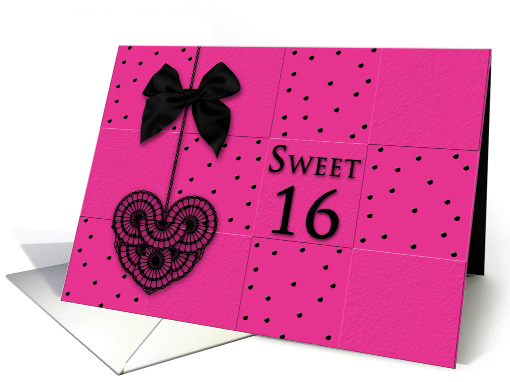 Sweet16birthdaypartyinvitation-Fuchsia-Polkadots card (924937)