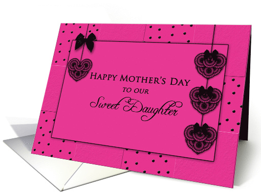 Mother's Day, Daughter, Fuchsia and Black Designs card (924957)