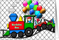Birthday,Party Invitation Boys, Train, Toys, Balloons card
