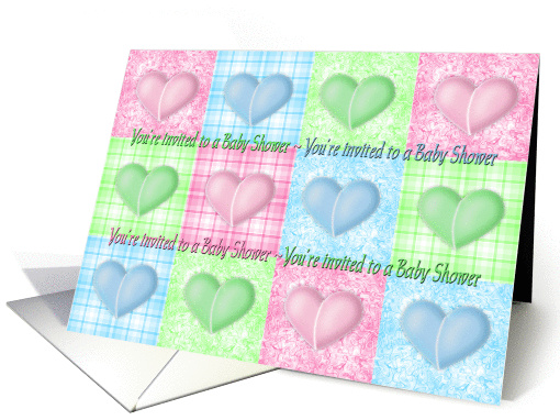 BABY SHOWER INVITATIONS - HEART QUILT card (927977)