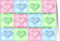 BABY SHOWER INVITATIONS - HEART QUILT card
