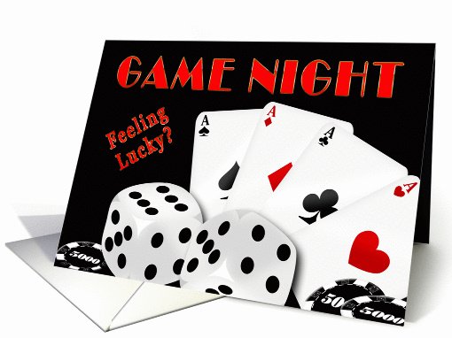 game Night Invitation - Cards, Dice, Chips - Poker card (928658)
