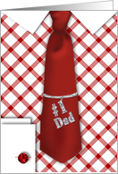 Dad’s Birthday,DAD, #1, RedTie and Red Designer Shirt with Cuffs card