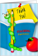 Teacher Appreciation Day - Bookworm -Apple card