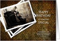 Birthday, Special Friend, Old Vintage Camera, Photos, Old Wallpaper card