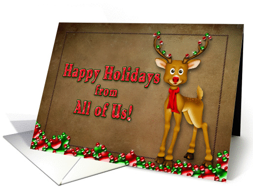 Happy Holidays - Reindeer - Decorations card (948724)