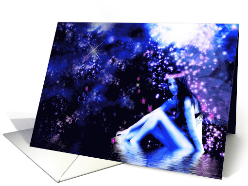 Mystical Fairy Note Card,Fairy and Tiny Flickering Lights card
