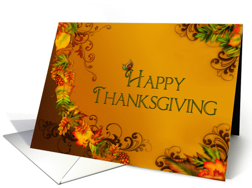 HAPPY THANKSGIVING - FALL LEAVES card (953071)
