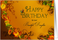HAPPY BIRTHDAY, DAUGHTER , SEASONAL FALL LEAVES card