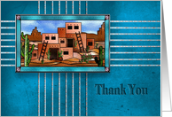 THANK YOU - AMERICAN INDIAN DESIGN -PUEBLO HOMES card