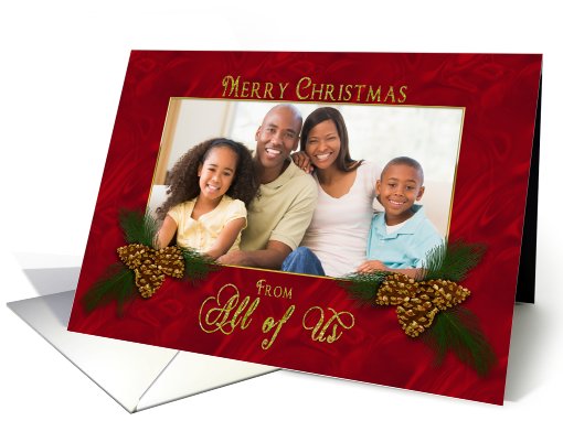 Christmas - From All of Us - Red - Pine Cones card (973367)