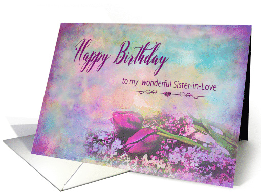 Birthday, Sister-in-Love, Floral Elegance with Purple... (977769)