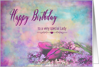 Birthday, Special Lady, Floral Elegance with Tulips and Lilacs card
