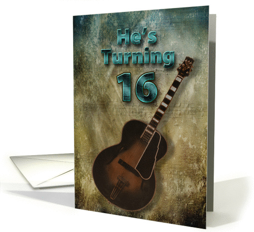 16th Birthday Party Invitation ( Guitar) Male card (980917)