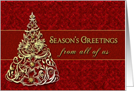 Season’s Greetings - FROM ALL OF US - Red (Foil -Faux) Gold - Business card