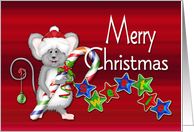 Merry Christmas, Sweetie, Christmas Mouse with Candy Cane Decorations card