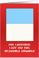 Christmas Snowman, Unassembled card