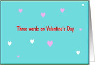 Valentine Words card