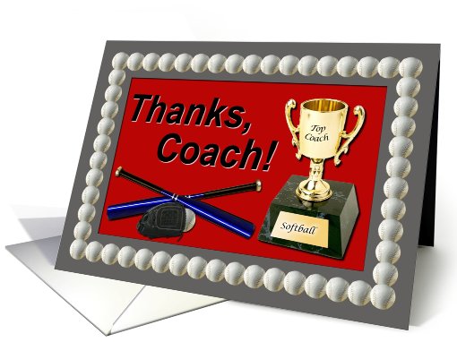 Softball Coach Teacher Appreciation card (417059)