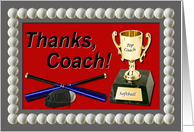 Softball Coach Teacher Appreciation card