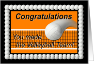 Volleyball Team Congratulations Orange and Black card