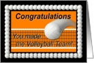Volleyball Team Congratulations Orange and Black card