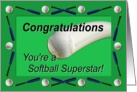 Softball Superstar Congratulations Green card