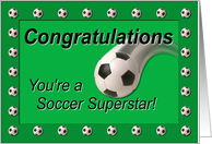 Soccer Superstar Congratulations Green card