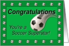 Soccer Superstar Congratulations Green card