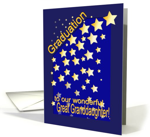 Graduation Stars, Great Granddaughter, from Great Grandparents card