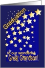 Graduation Stars, Great Grandson, from Great Grandparents card