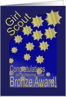 Junior Girl Scout Bronze Award card