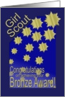 Junior Girl Scout Bronze Award card