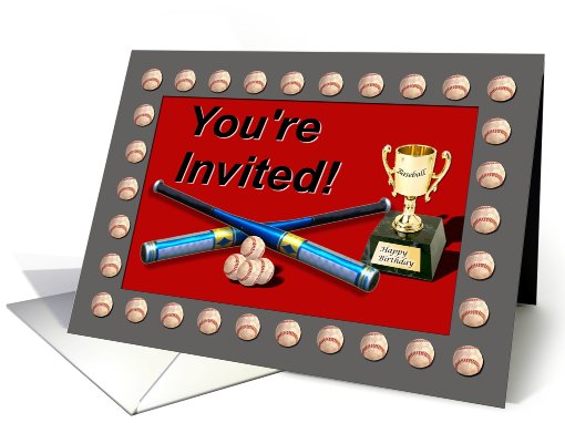 Baseball Birthday Party Invitation card (426769)