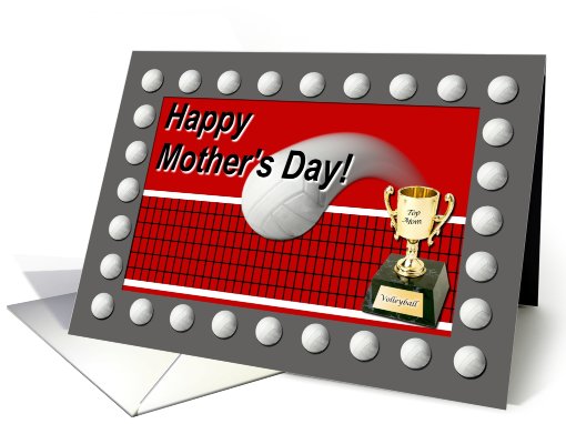 Volleyball Mother's Day, Red and Gray card (429063)