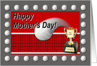 Volleyball Mother’s Day, Red and Gray card