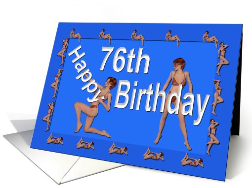 76th Birthday Pin-Up Girls, Green card (441180)