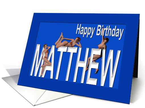 Matthew's Birthday Pin-Up Girls, Blue card (449462)