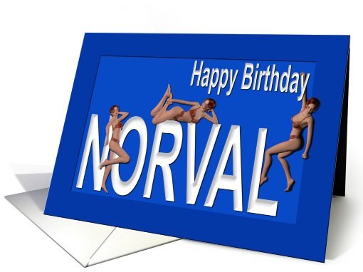 Norval's Birthday Pin-Up Girls, Blue card (449474)