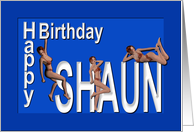 Shaun’s Birthday Pin-Up Girls, Blue card