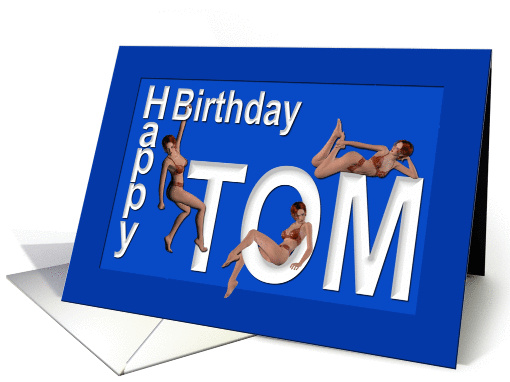 Tom's Birthday Pin-Up Girls, Blue card (449482)