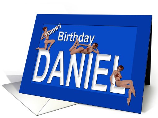 Daniel's Birthday Pin-Up Girls, Blue card (449483)