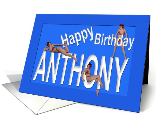 Anthony's Birthday Pin-Up Girls, Blue card (454759)