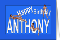 Anthony’s Birthday Pin-Up Girls, Blue card