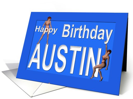 Austin's Birthday Pin-Up Girls, Blue card (454761)