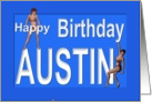 Austin’s Birthday Pin-Up Girls, Blue card
