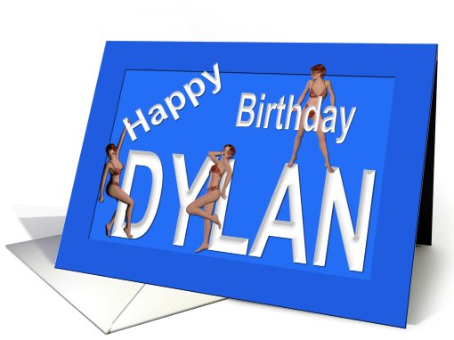 Dylan's Birthday Pin-Up Girls, Blue card (454810)