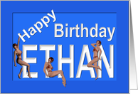 Ethan’s Birthday Pin-Up Girls, Blue card